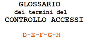 Glossario dei termini del controllo accessi