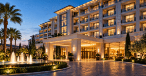 Resort di lusso al crepuscolo