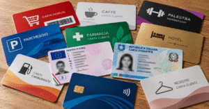 tessere badge varie
